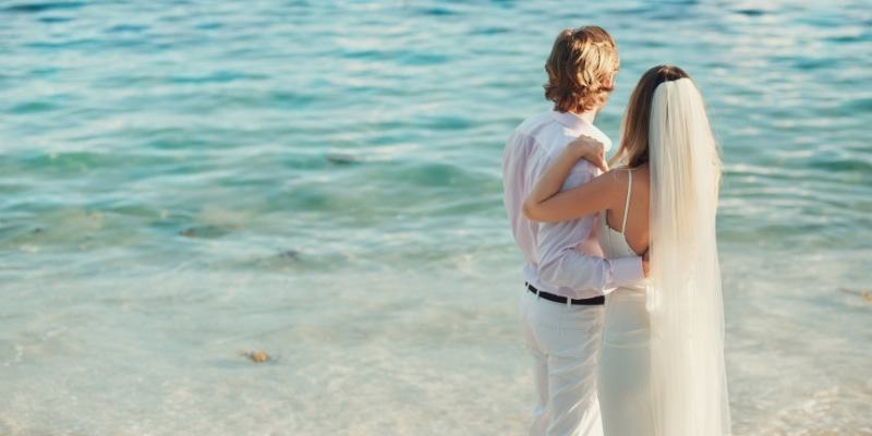 海邊戶外婚禮圖